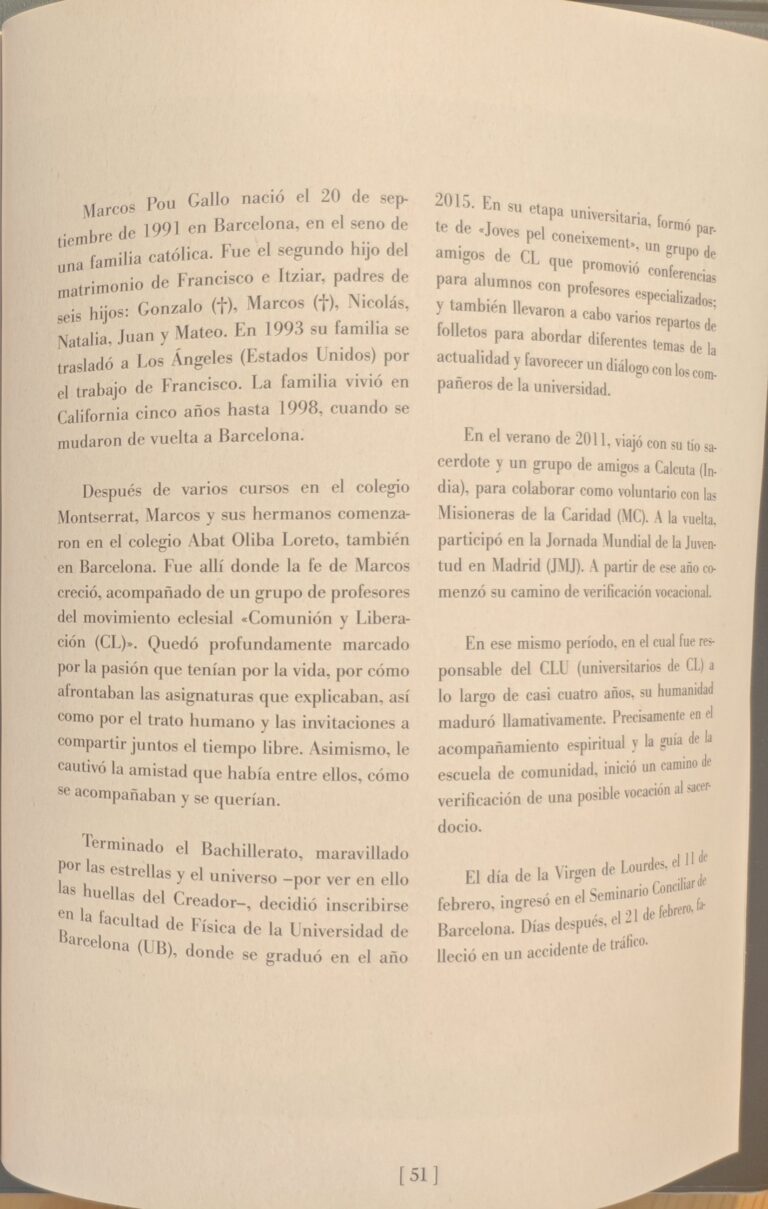 Page 51 of the catalogue: biography of Marcos